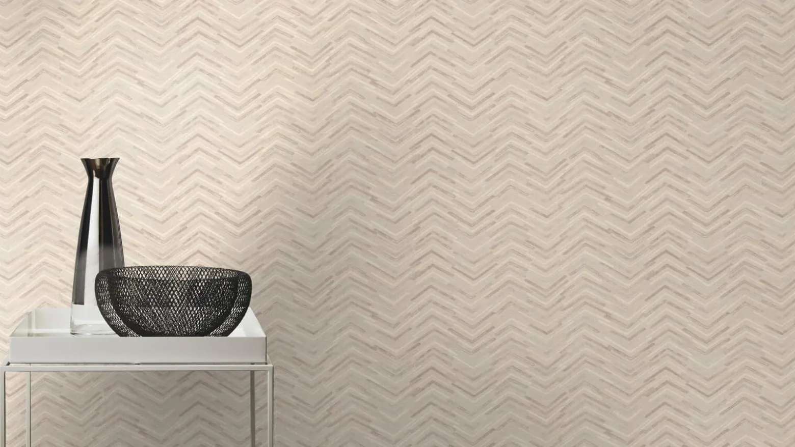 Tapete Barbara Home Zickzack Motiv Beige-Grau 560954