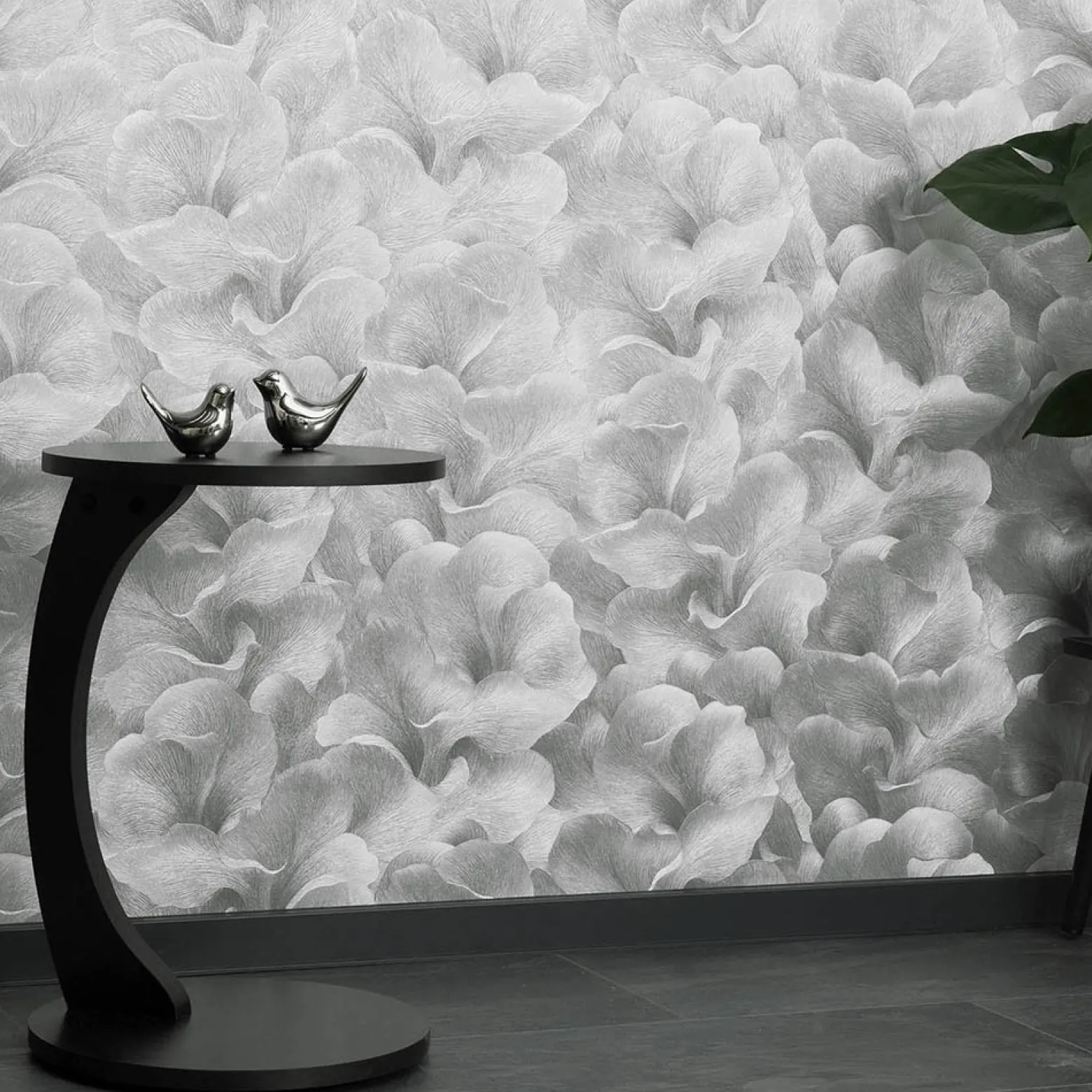 Tapete Guido Maria Kretschmer Floral Silber Metallic