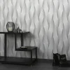 Tapete Guido Maria Kretschmer 3D-Effekt Silber Metallic