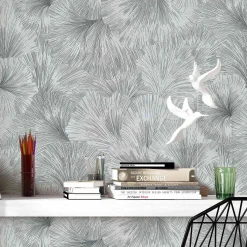 Tapete Guido Maria Kretschmer Floral Silber Metallic