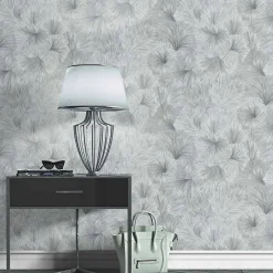 Tapete Guido Maria Kretschmer Floral Silber Metallic