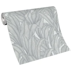 Tapete Guido Maria Kretschmer Blätter Silber Metallic