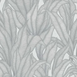 Tapete Guido Maria Kretschmer Blätter Silber Metallic