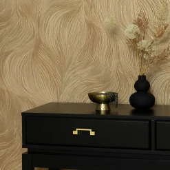 Tapete Guido Maria Kretschmer Wellen Gold Metallic