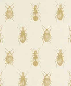 Tapete Käfer Insekt weiß gold Glanz Rasch Textil 289502