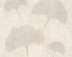 Tapete Natur Blätter AS Creation creme grau 32265-3