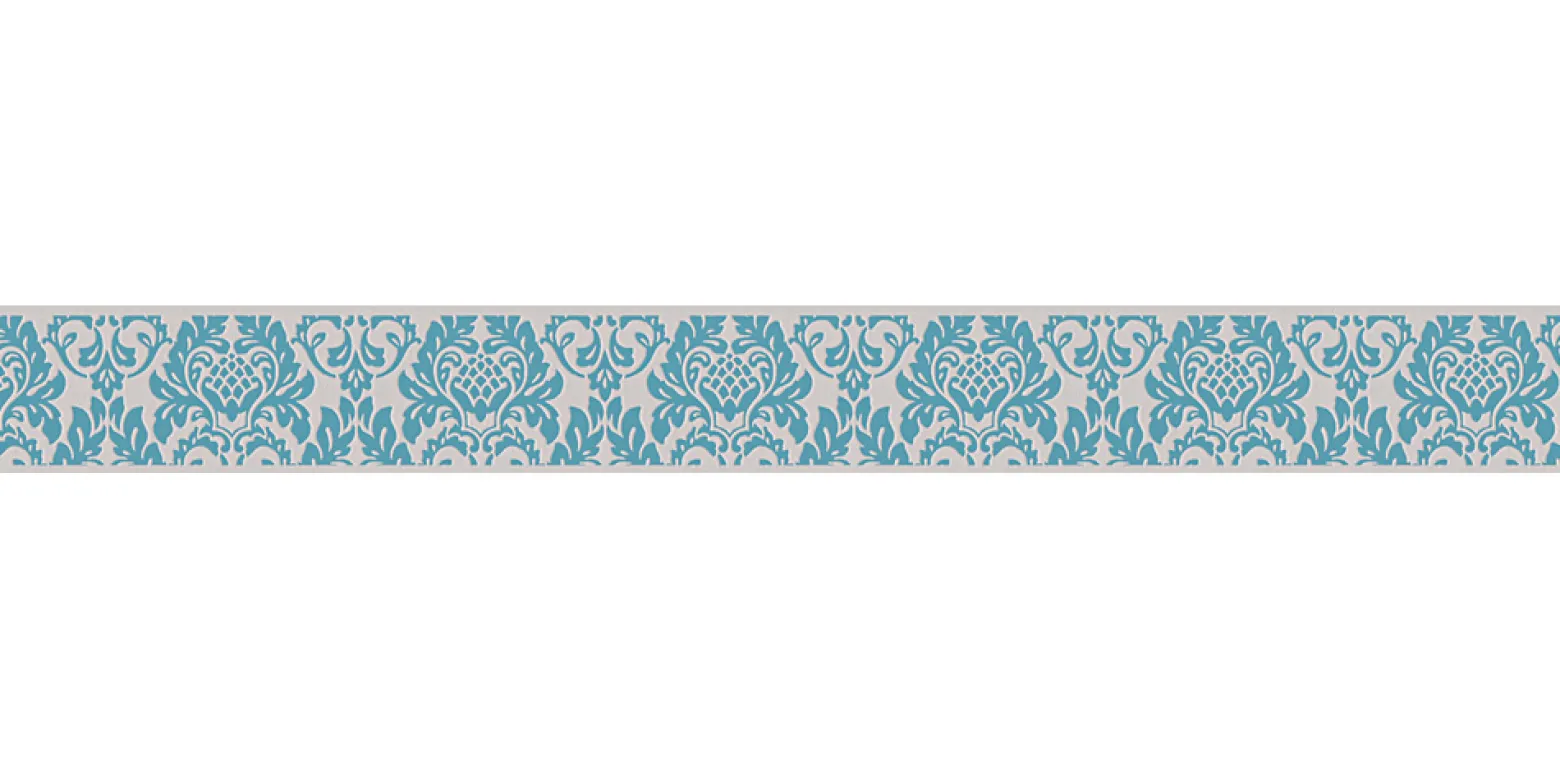 Tapetenbordüre Borte Barock grau türkis AS 30389-1