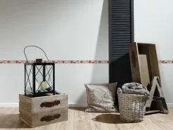 Tapetenbordüre Borte Blüten Blätter creme AS 2820-19