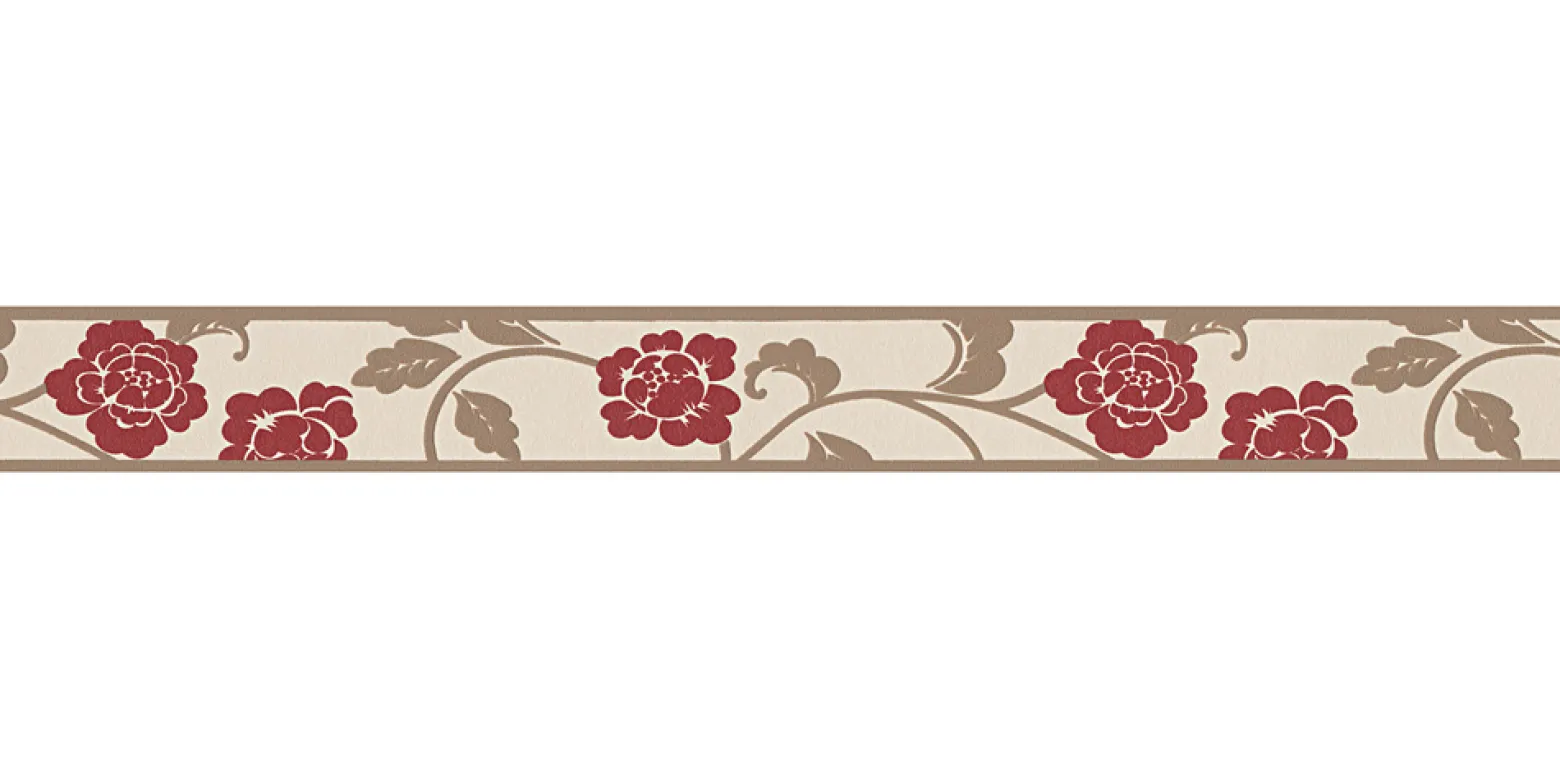 Tapetenbordüre Borte Blüten Blätter creme AS 2820-19