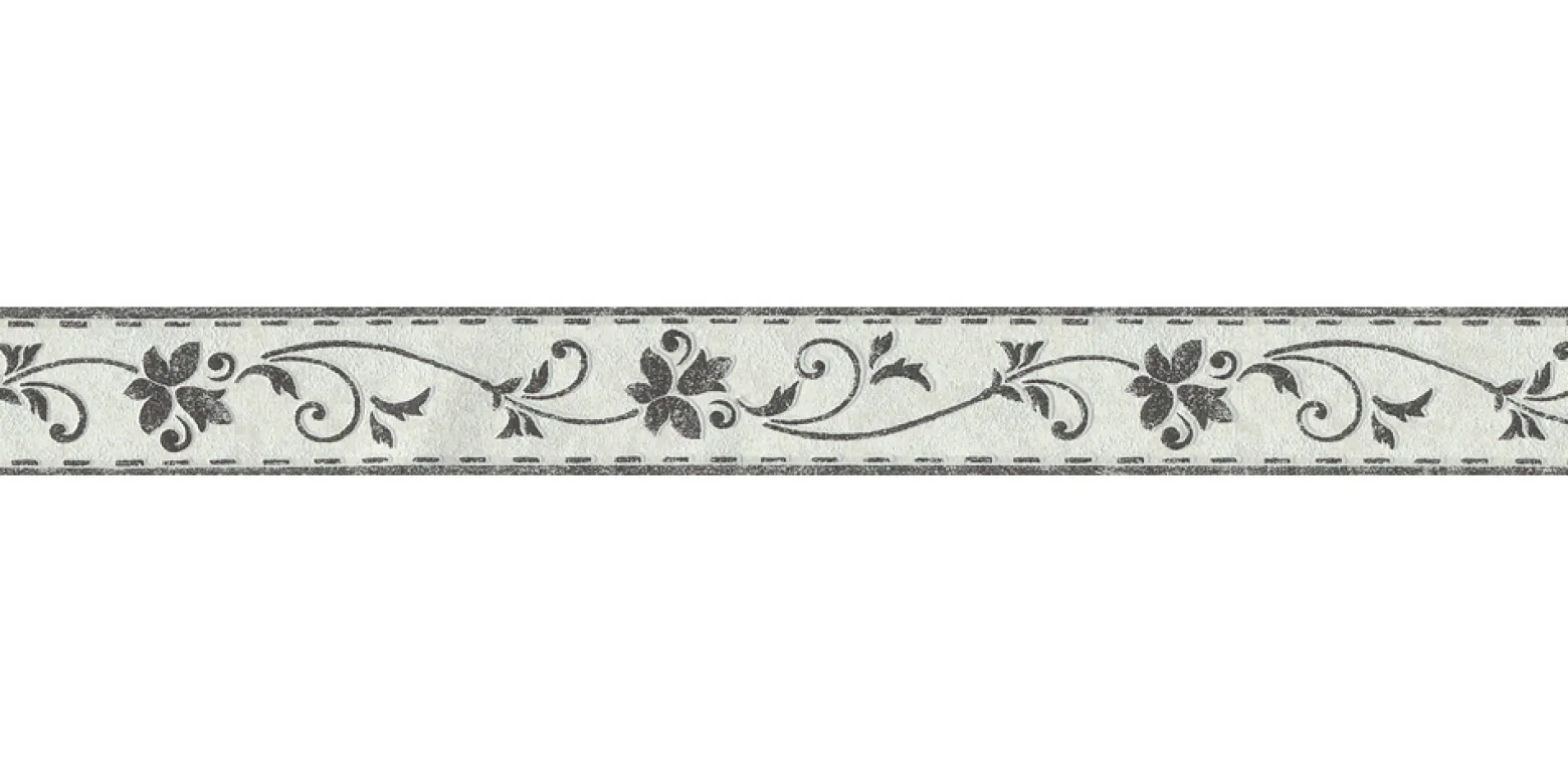 Tapetenbordüre Borte Ranken grauweiß schwarz AS 2590-11