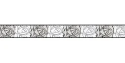 Tapetenbordüre Borte Rose weiß schwarz AS 9050-24