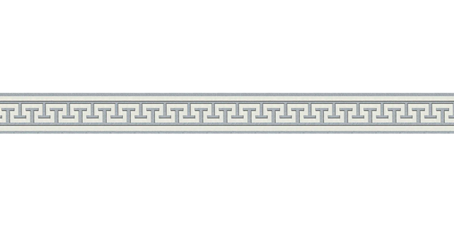 Tapetenbordüre Griechisch creme silber Glanz 2813-19