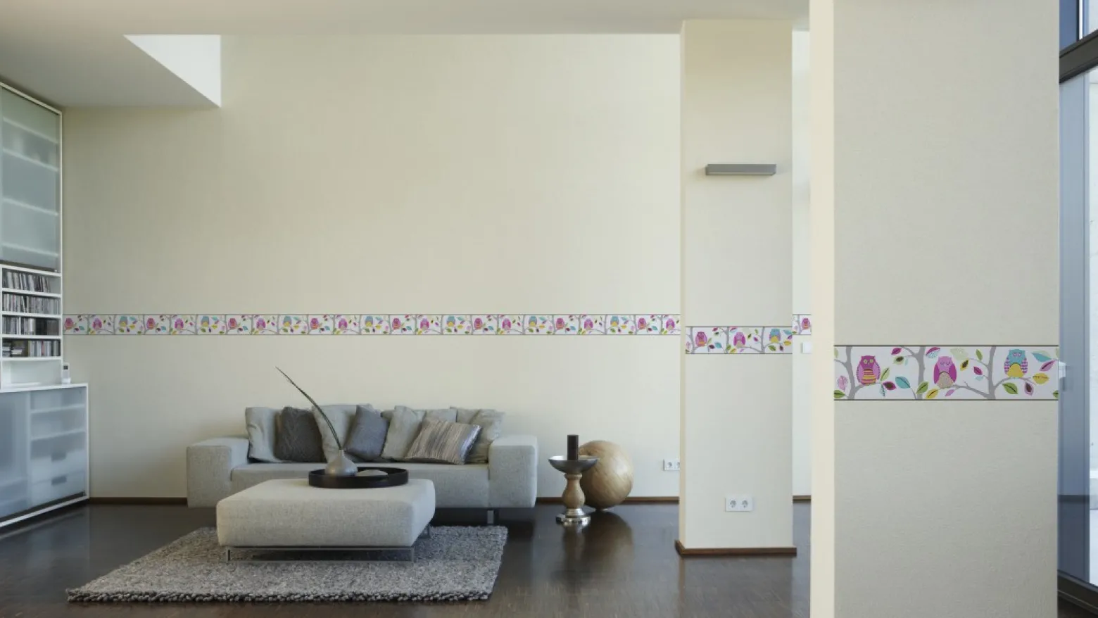 Tapeten Bordüre Kinder Eulen Natur bunt AS 8955-23