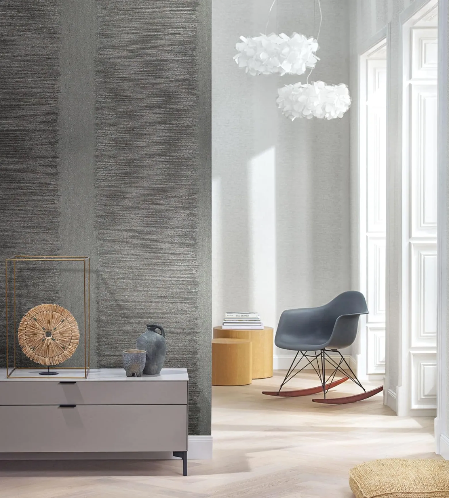 Tapete Papis Loveday Grau Linienmuster 86756