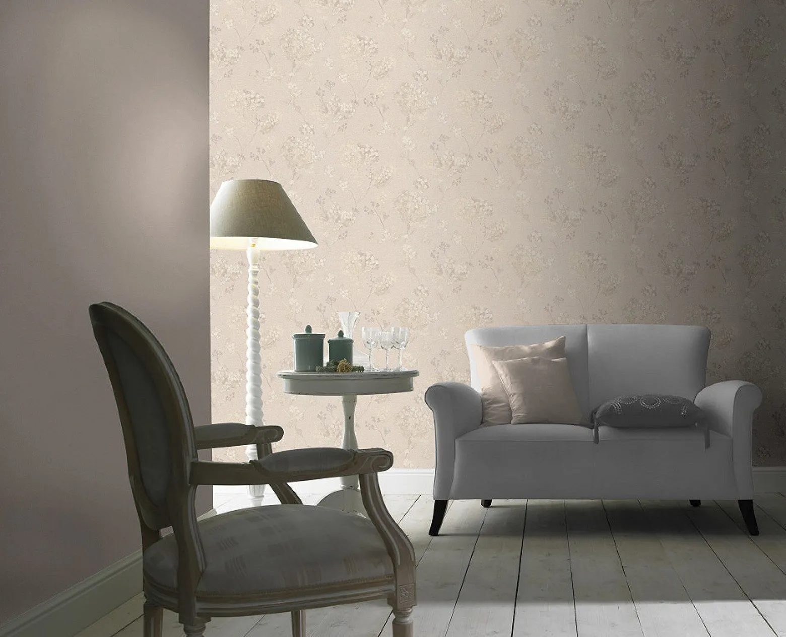 Tapete Rasch Florentine Uni cremebeige 448504