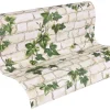 Tapete Steinmauer Efeu creme grün 9804-34