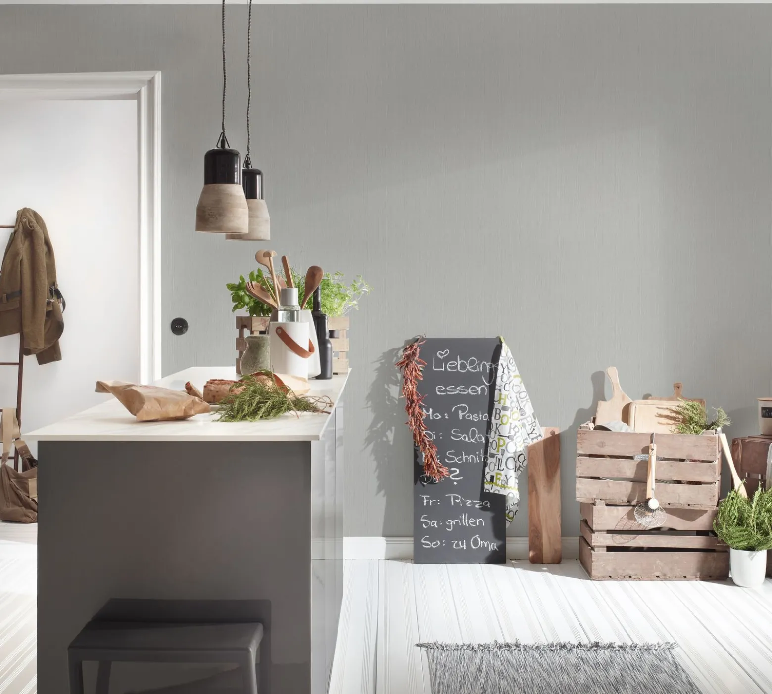 Tapete Uni AS Creation Spot grau 93790-1