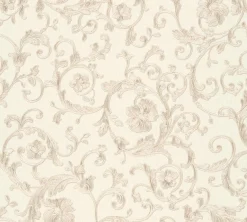 Tapete Versace Floral weiß silber-grau Glitzer 34326-3
