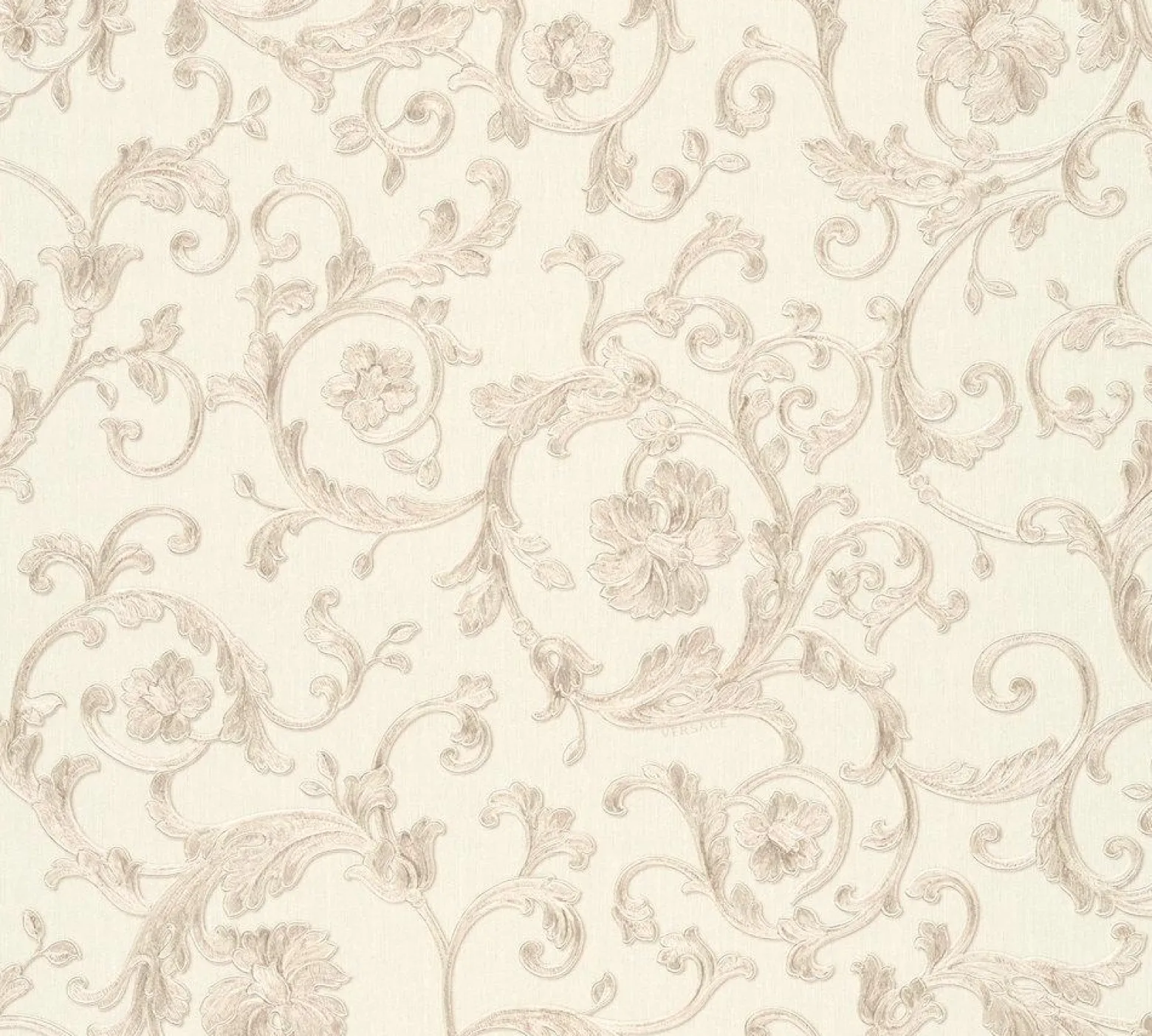 Tapete Versace Floral weiß silber-grau Glitzer 34326-3