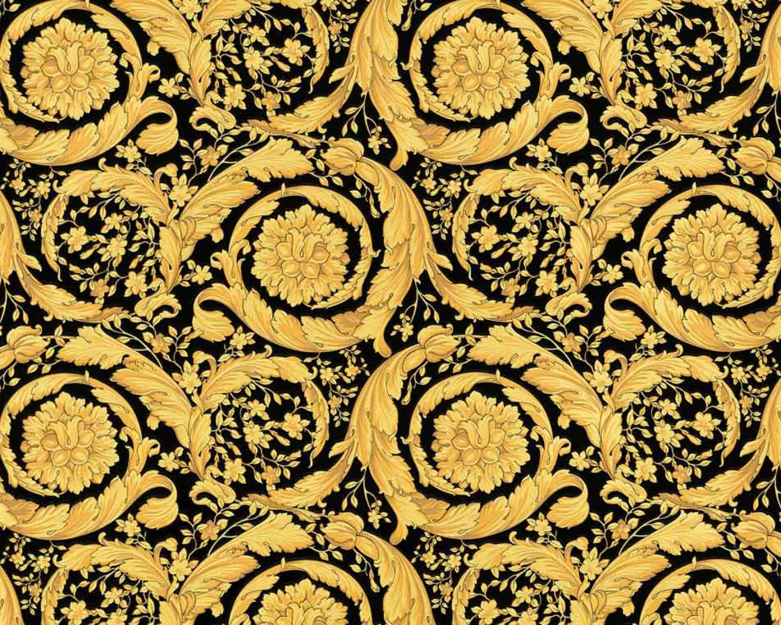 Tapete Versace Home Blumen gold Metallic 93583-4