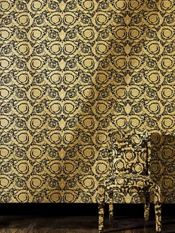Tapete Versace Home Blumen gold Metallic 93583-4