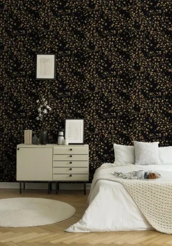 Tapete Versace Home Blumen schwarz gold Metallic 935854