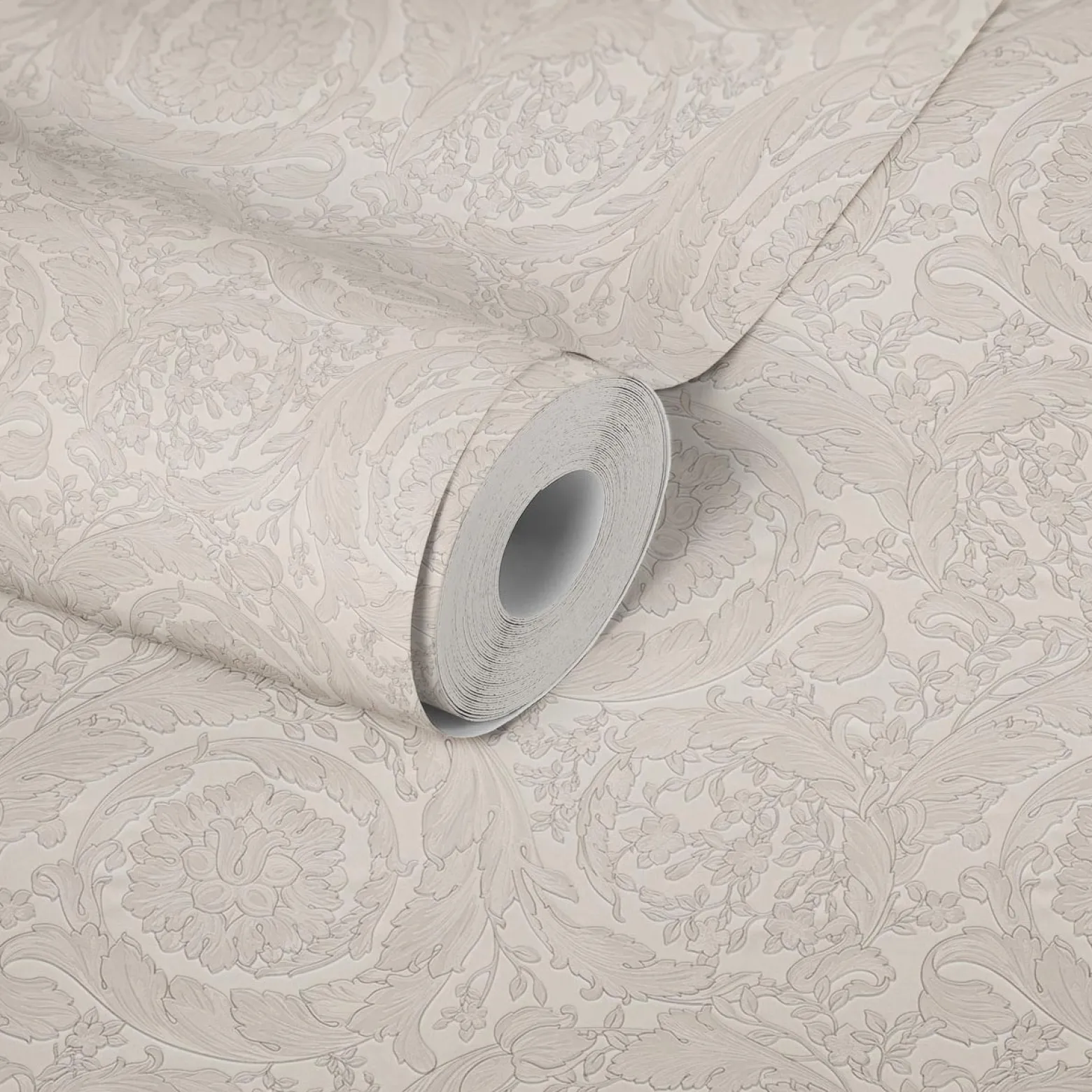 Tapete Versace Home Blumen silber-weiß Metallic 93583-5