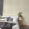 Tapete Versace Home Floral Kacheln creme Metallic 370551