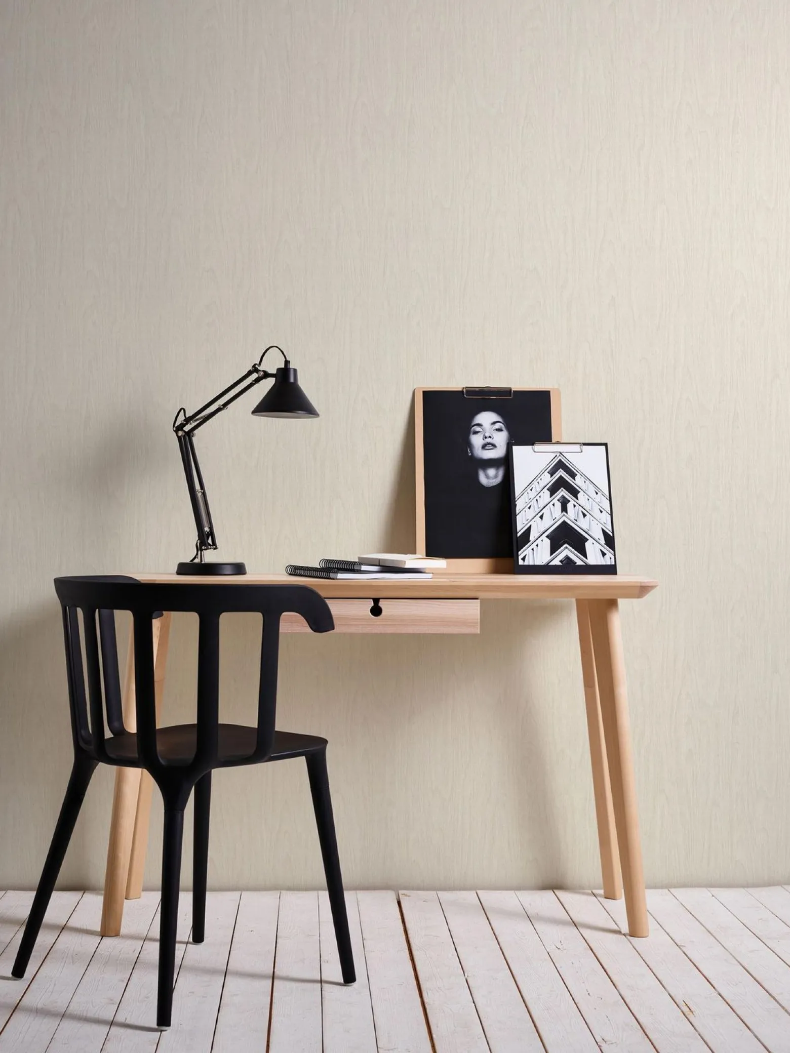 Tapete Versace Home Holzmaserung creme Glanz 370525
