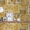 Tapete Versace Home Kacheln weiß gold Metallic 370484