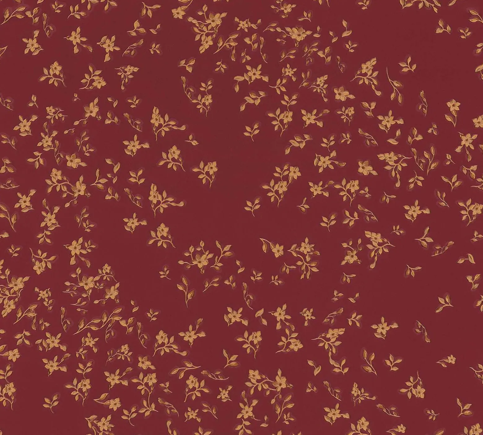 Tapete Versace Home Kleine Blumen rot gold Glanz 935857