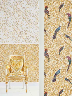 Tapete Versace Home Kleine Blumen creme-weiß 935855
