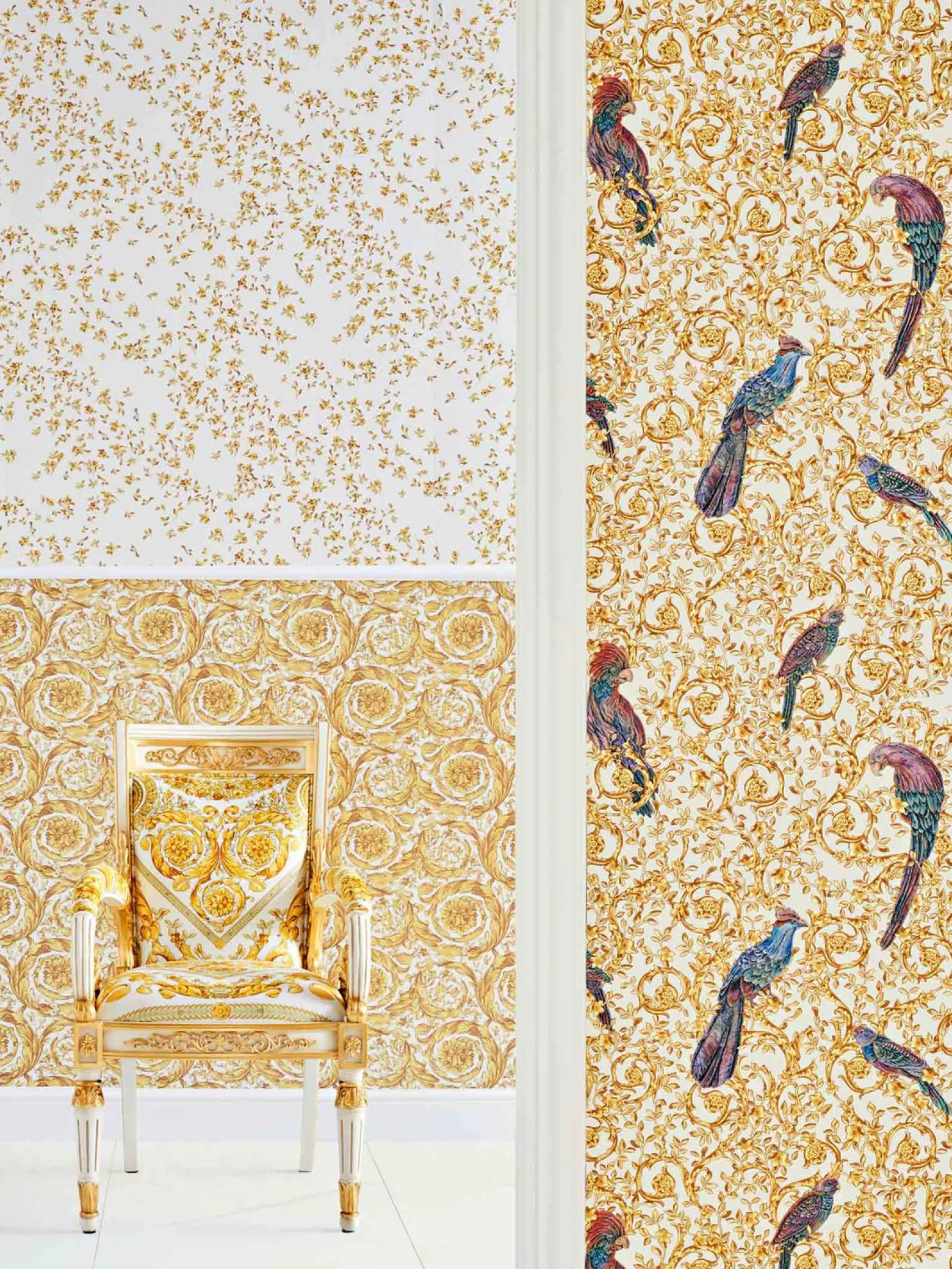 Tapete Versace Home Kleine Blumen creme-weiß 935855