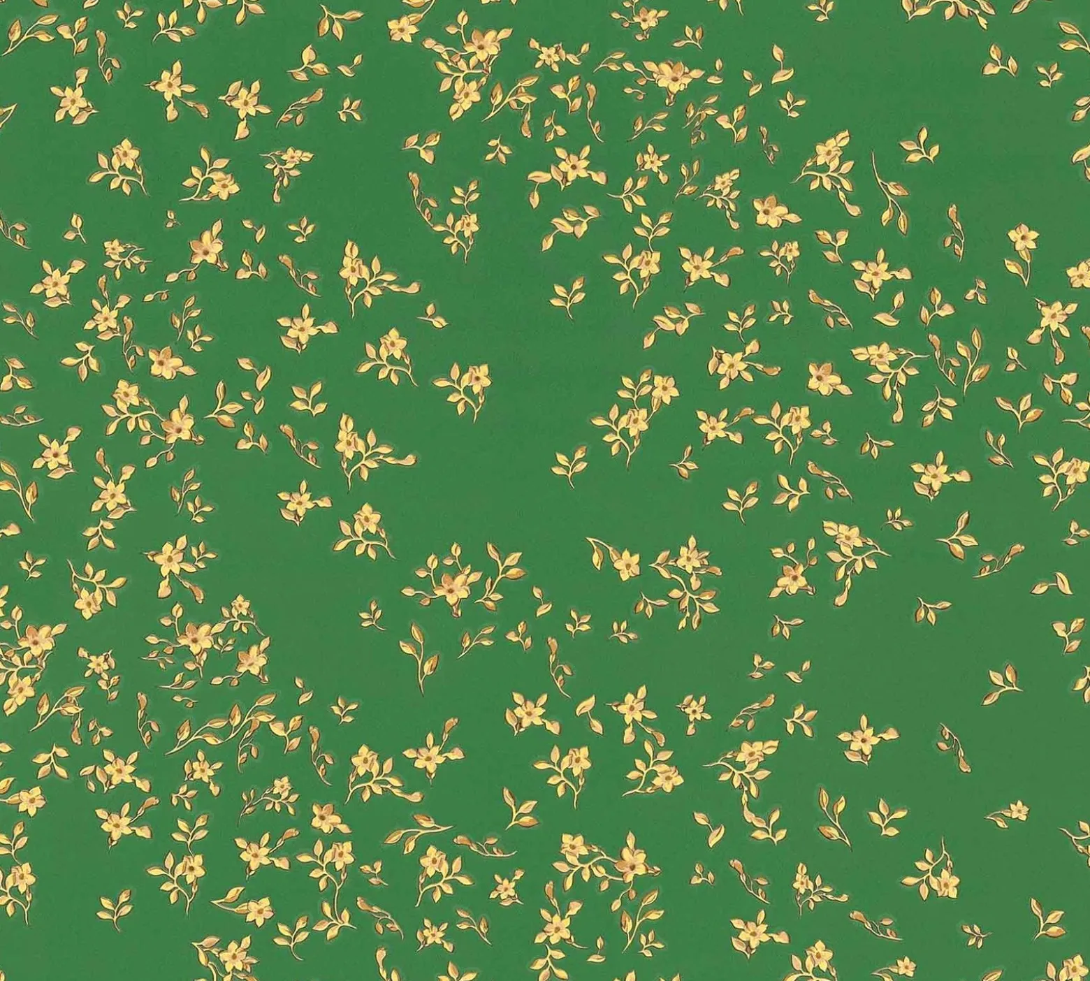 Tapete Versace Home Kleine Blumen grün gold 935856