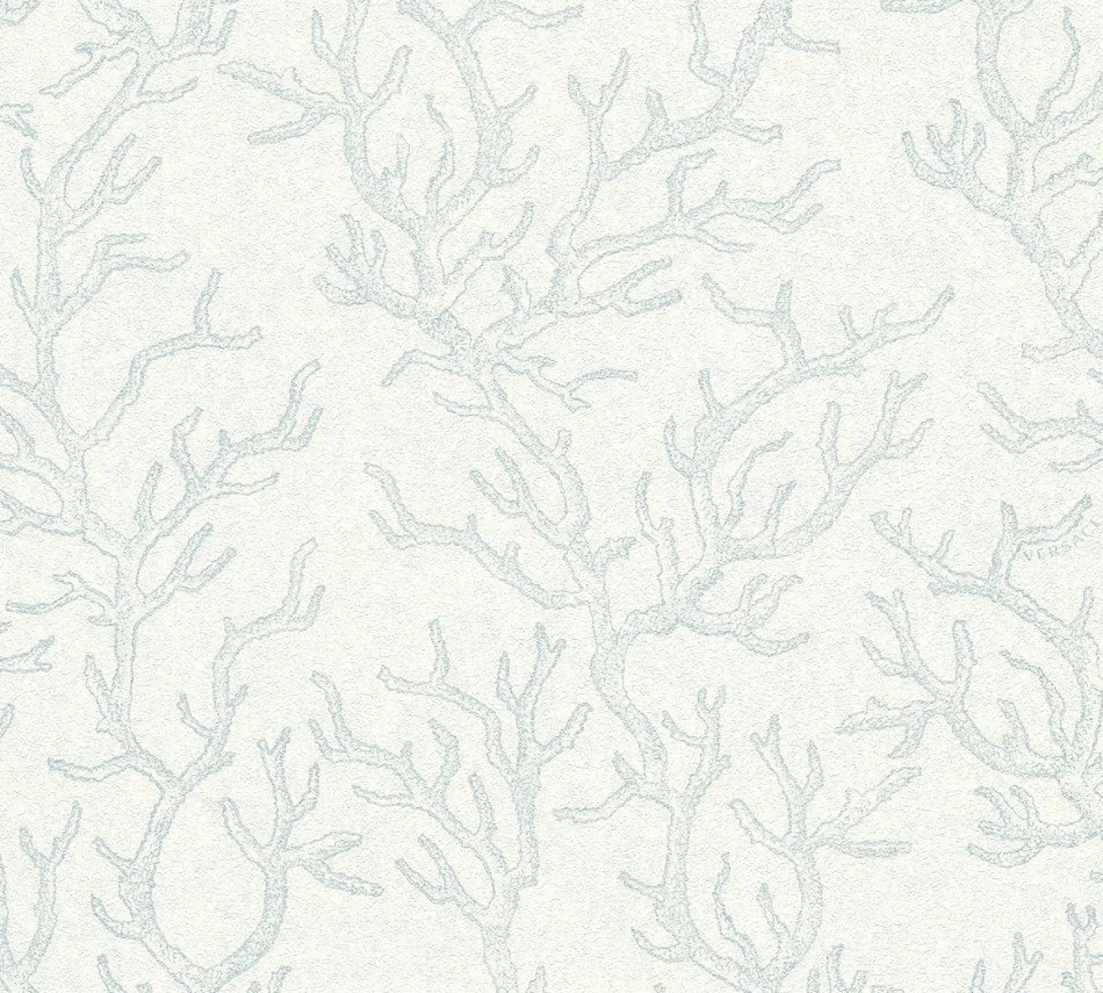 Tapete Versace Home Korallen blau weiß Metallic 34497-2
