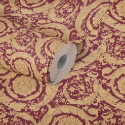 Tapete Versace Home Kranz-Ornament rot braun 366927