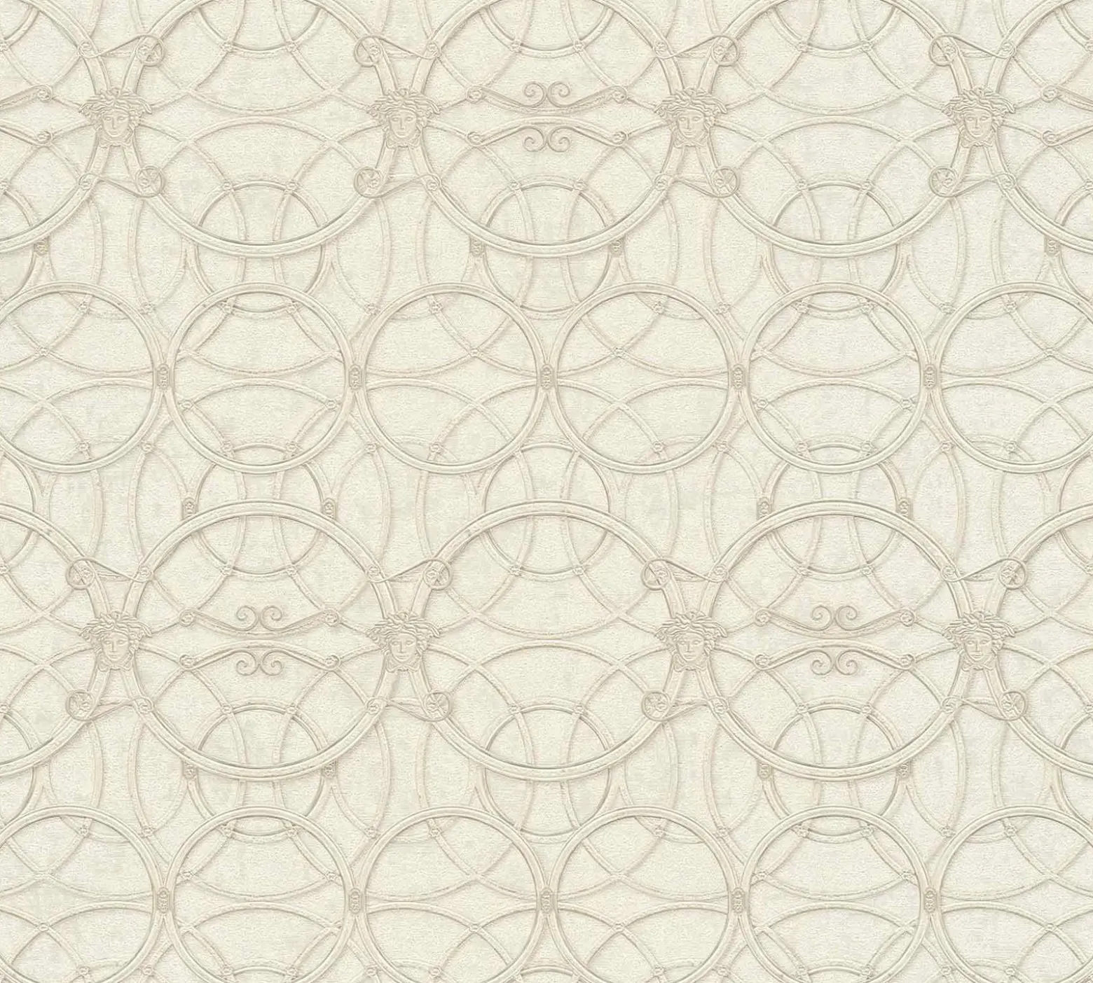 Tapete Versace Home Kreise creme weiß Metallic 370493