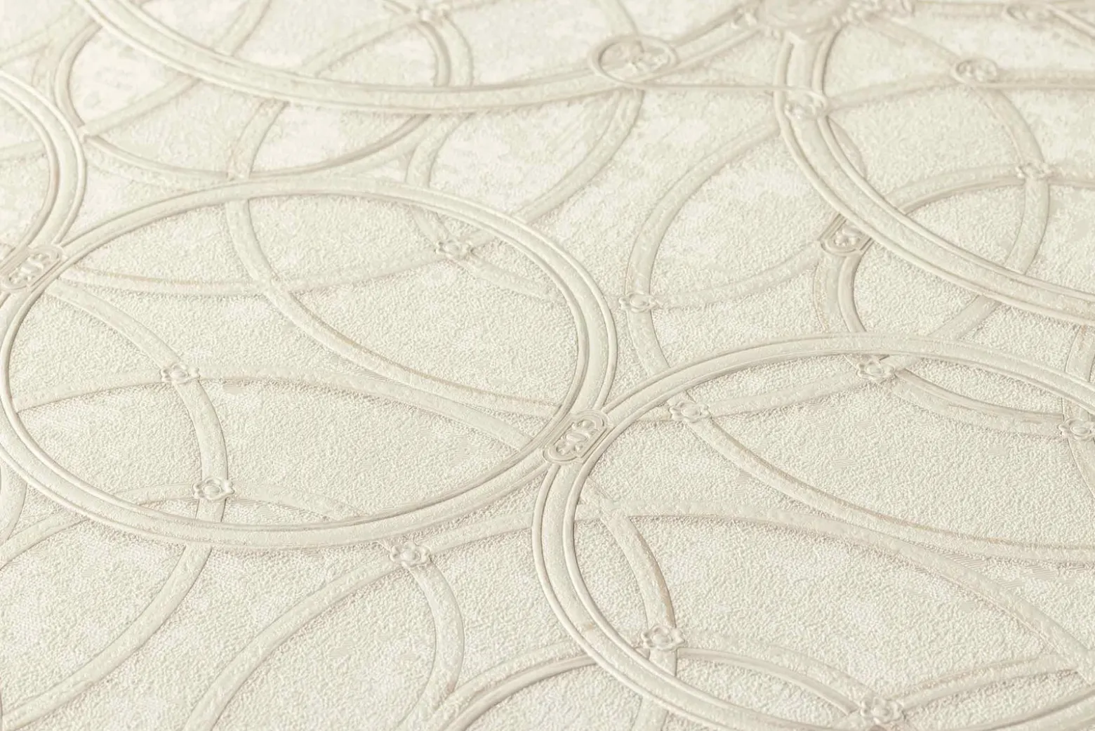 Tapete Versace Home Kreise creme weiß Metallic 370493
