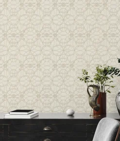 Tapete Versace Home Kreise creme weiß Metallic 370493