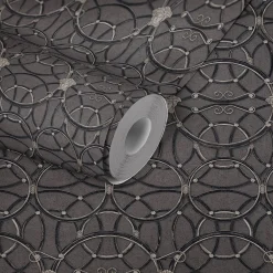 Tapete Versace Home Kreise dunkelgrau Metallic 370494
