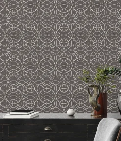 Tapete Versace Home Kreise grau creme Metallic 370495