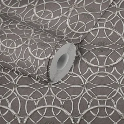 Tapete Versace Home Kreise grau creme Metallic 370495