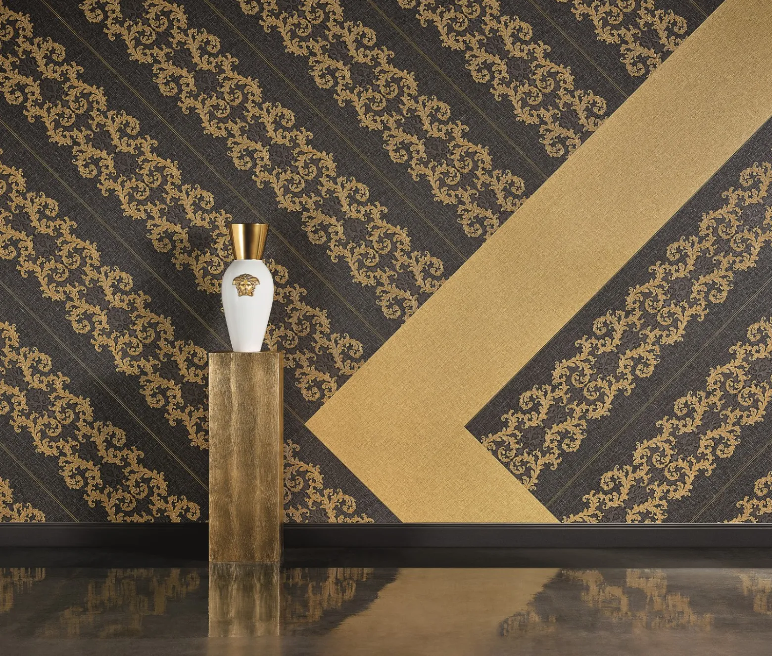 Tapete Versace Home Leinen-Optik gold Metallic 96233-4