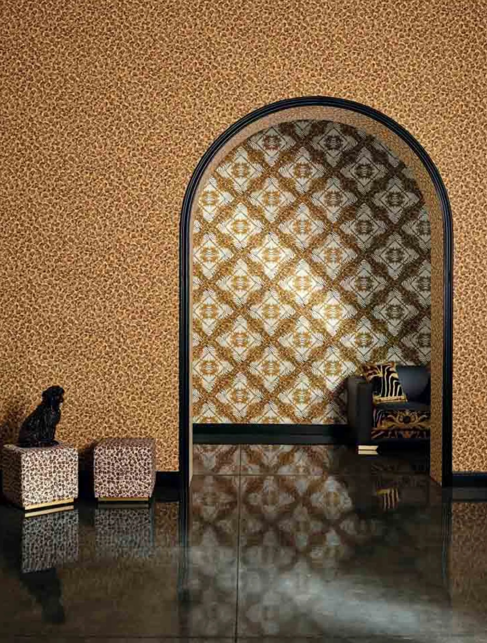 Tapete Versace Home Leoparden-Optik beige braun 34902-3
