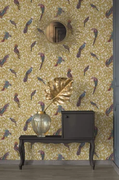 Tapete Versace Home Ornament Vögel weiß Metallic 370532