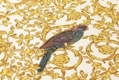 Tapete Versace Home Ornament Vögel weiß Metallic 370532