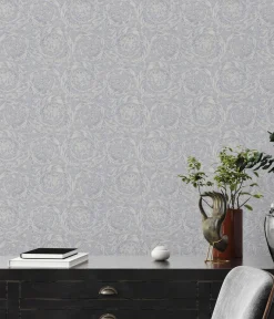 Tapete Versace Home Ornament silber-grau Metallic 366924