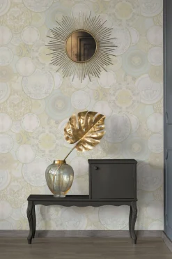 Tapete Versace Home Teller creme-silber Metallic 34901-2