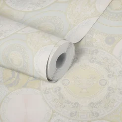 Tapete Versace Home Teller creme-silber Metallic 34901-2
