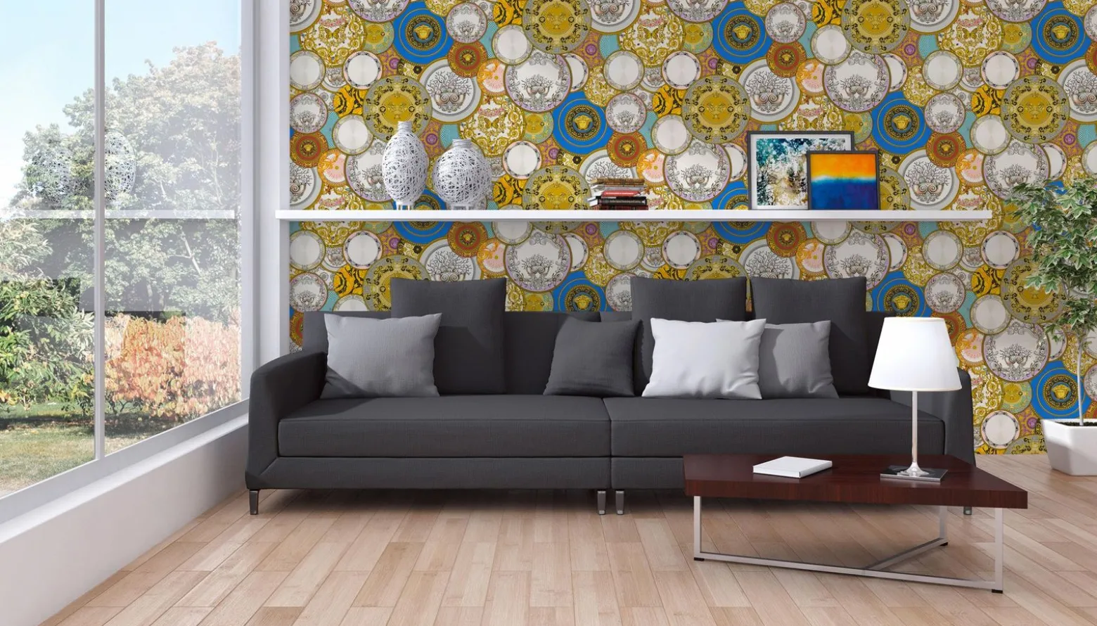 Tapete Versace Home Teller Design bunt Metallic 34901-1